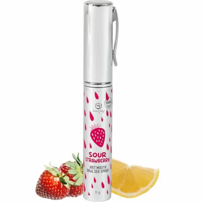 Secret Play Sour Strawberry burnos gaivinamasis purškalas – 11 g
