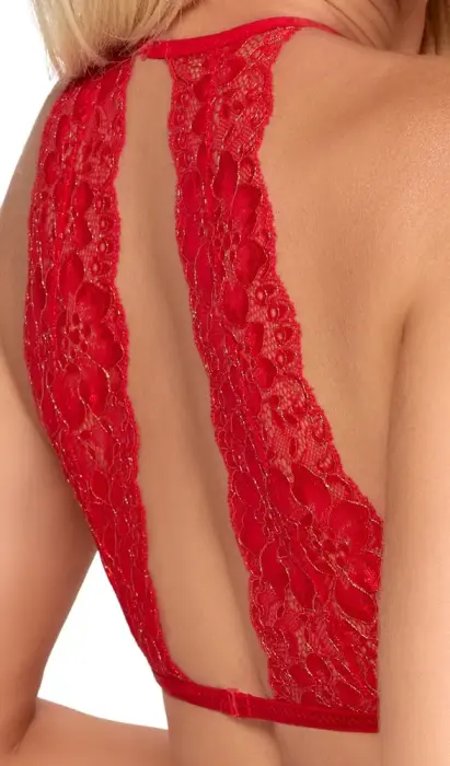 Kissable mežģīņu apakšveļas komplekts – sarkans – L/XL Foto 5