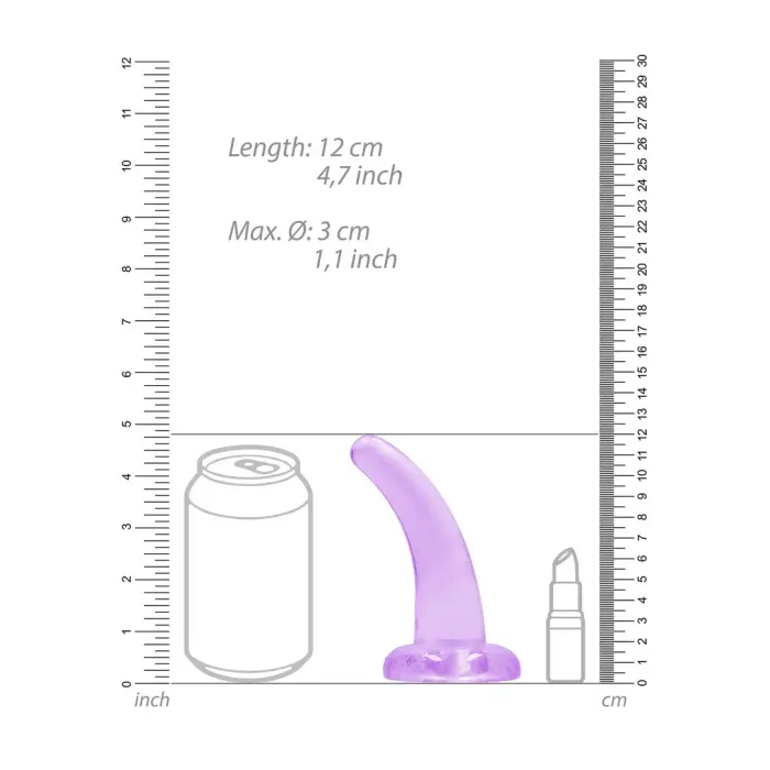 Nereālistisks dildo ar piesūcekni – 11.5 cm (5″) – Caurspīdīgs Foto 3