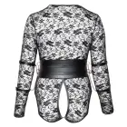 Cottelli Bondage Long Sleeve Lace Bodysuit with Rose-Gold Accents – Black – 3 XL — Photo 7