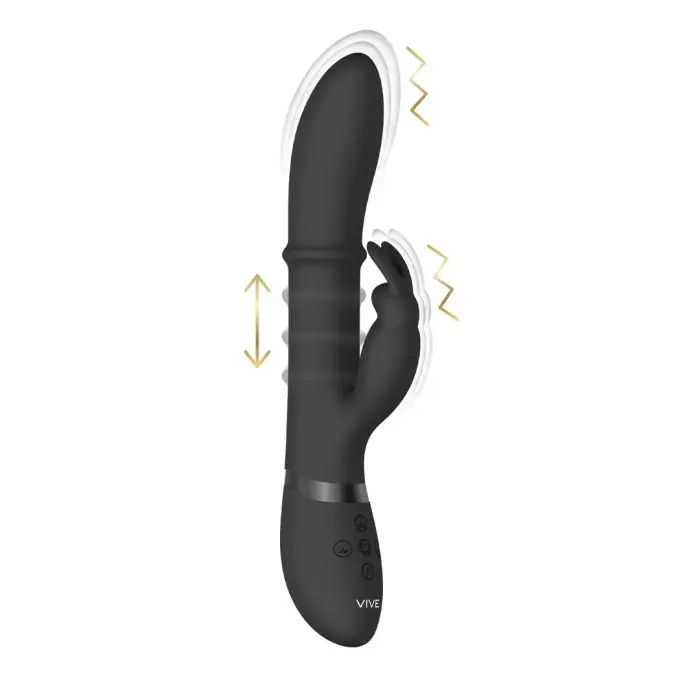 Двойной стимулятор VIVE Halo Ring Rabbit – 22.6 cm (8.9″) – черный