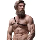 Fetish Submissive Attitude Men’s Crossed Shoulder Vegan Leather Harness – One Size – Black — Photo 4