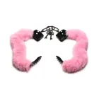 Cuffed in Fur pūkaini metāla rokudzelži – rozā — Foto 5