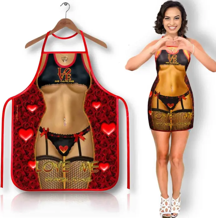 Love Me Darling Erotic Kitchen Apron