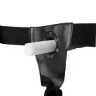 Pimedas helendav sooniline õõnes strap-on dildo munanditega – 21 cm (8.3″) – roheline — Foto 6