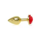 MyLove Toys Jewellery Gold Plug Rose анальная пробка – 7 cm – Красная — Фото 4