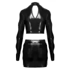 Cottelli PARTY Wetlook crop-top ja miniseeliku komplekt – must – XL — Foto 9