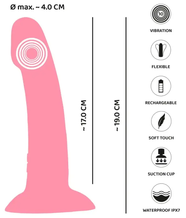 Heart Guy Pink vibrators – 19 cm (7.5″) – rozā Foto 11