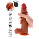 Vibruojantis dildo su apyvarpe – 23 cm (9″) – Karamelės — Nuotrauka 4