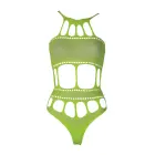 OUCH! Bodijs ar grieķu stila kakla izgriezumu – neona zaļš – One Size Foto 8