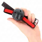 KINK полый твёрдый кляп для рта 4.5 cm с регулируемым эластичным ремешком – чёрный — Фото 4