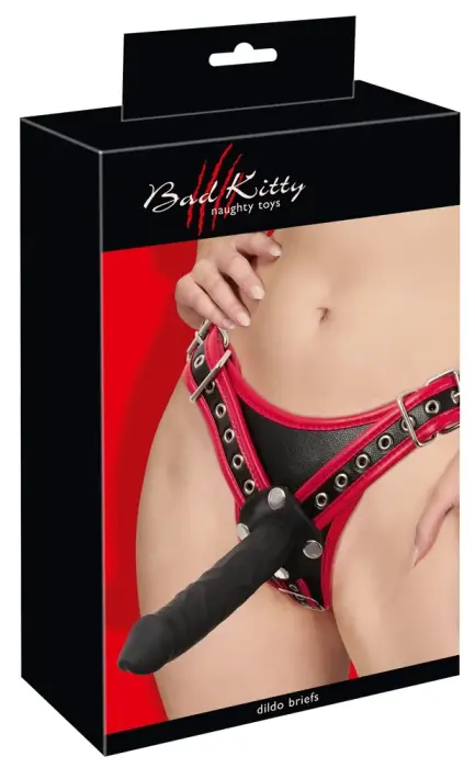 Bad Kitty Strap-on ремни с 3 силиконовыми дилдо – Регулируемые