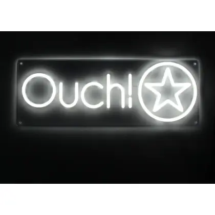 Shots LED Neon Sign Ouch! - Decorative Wall Light, EU Adapter, Indoor