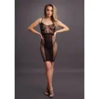 Knee-Length Lace and Mesh Dress – Black – One Size — Photo 5