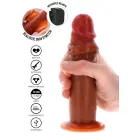 Vibruojantis dildo su apyvarpe – 19 cm (7.5″) – kūno spalva — Nuotrauka 6