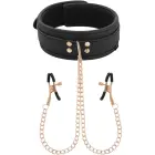 Coquette Chic Desire Vegan Leather Collar with Adjustable Chain Clips – Black — Photo 4