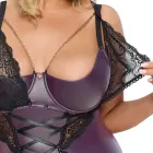 Cottelli CURVES Basque Set 90E/XL Dark Purple Lace Adjustable — Photo 7