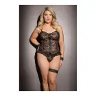 Cami Top with G-String – Plus Size – Black — Photo 3