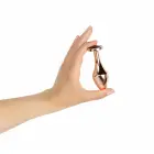 Rosy Gold Nouveau ģeometrisks anālais spraudnis ar melnu kristāla akcentu – 7.5 cm – Rose Gold — Foto 5