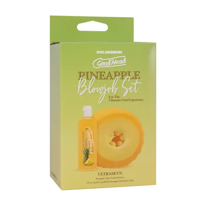 Pineapple Blowjob Set – open-ended stroker with flavoured glide