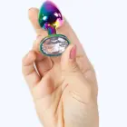 Secret Play металлический анальный плаг Rainbow Small – 7 см – Серебряный — Фото 3