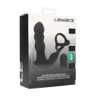 Dual Vibrating Remote Rotating Head Silicone Prostate Stimulator with Cock and Ball Ring – 14 cm – Black — Photo 2