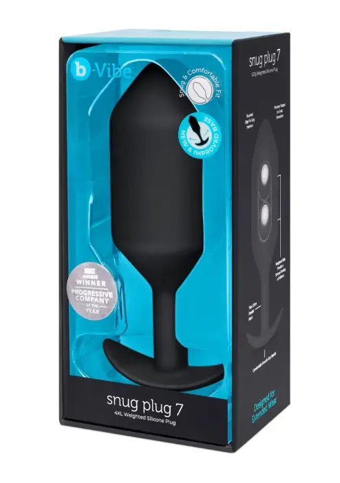 B-Vibe Snug Plug 7 – Reālistisks dildo – 20 cm (8″) – Melns Foto 3