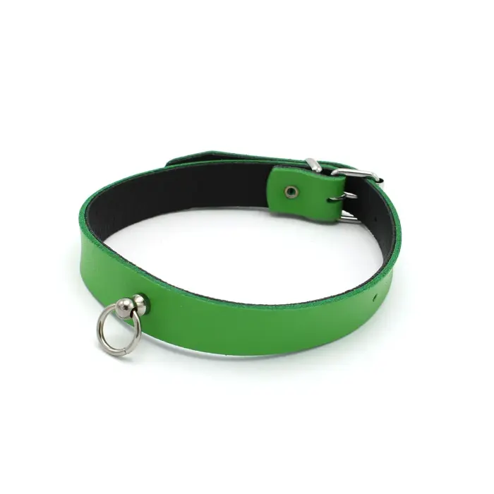 Leather Collar Mini O-Ring – Green