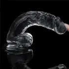 LoveToy Flawless Clear Dildo – reālistisks dildo – TPE – caurspīdīgs – 19,0 cm — Foto 5