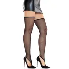 Fishnet Toe Loop Footless Thigh Highs – Black – One Size — Photo 3