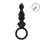 LEVELZ Ribbed Silicone Anal Probe with Loop – Black — Photo 6