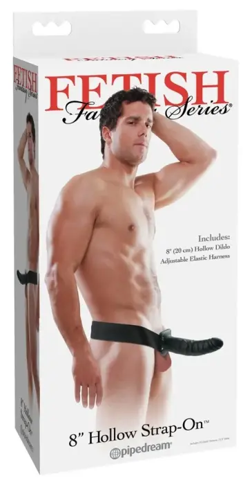 Fetish Fantasy Series 8 dobais strap-on dildo – 20 cm (8″) – melns
