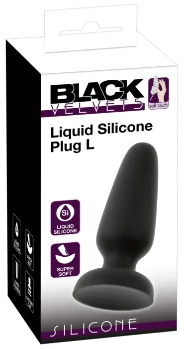 Black Velvets Liquid Silicone Plug L – 12.3 cm – Black