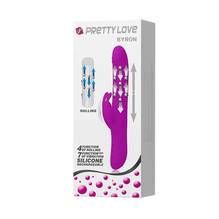 PRETTY LOVE - BYRON вращающийся кролик-вибратор – USB перезаряжаемый
