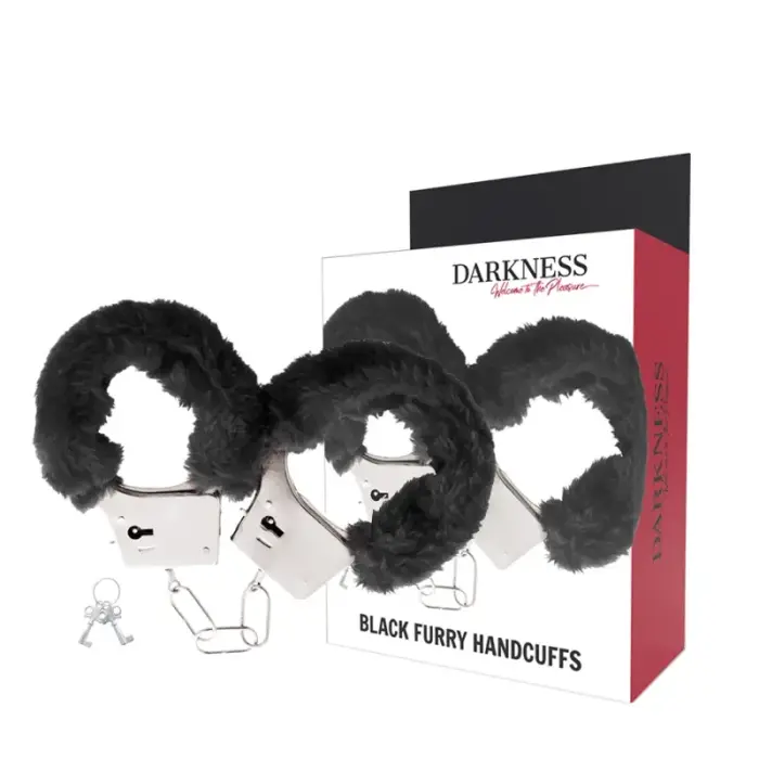 Darkness чёрные металлические наручники с мягкой подкладкой – чёрные