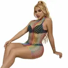 Subblime Rainbow High Neck Mesh Dress – One Size – Multicolored — Photo 3
