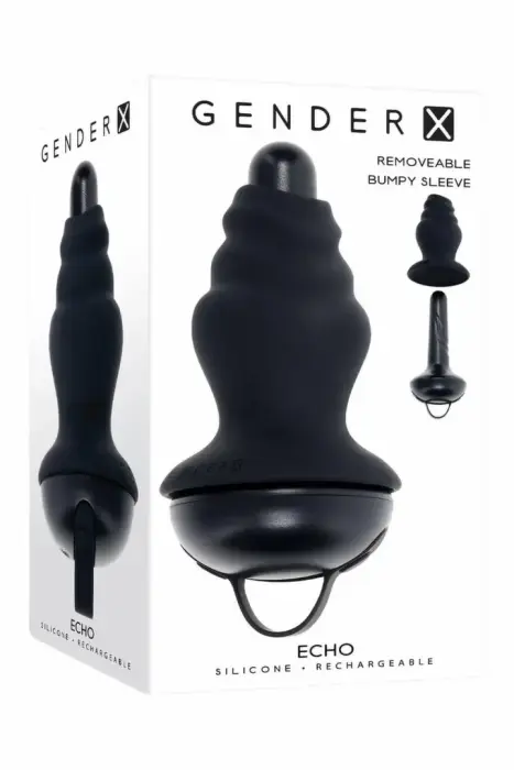 GENDER X ECHO силиконовое вибрирующее устройство со съемной насадкой – 15.3 cm (6″)
