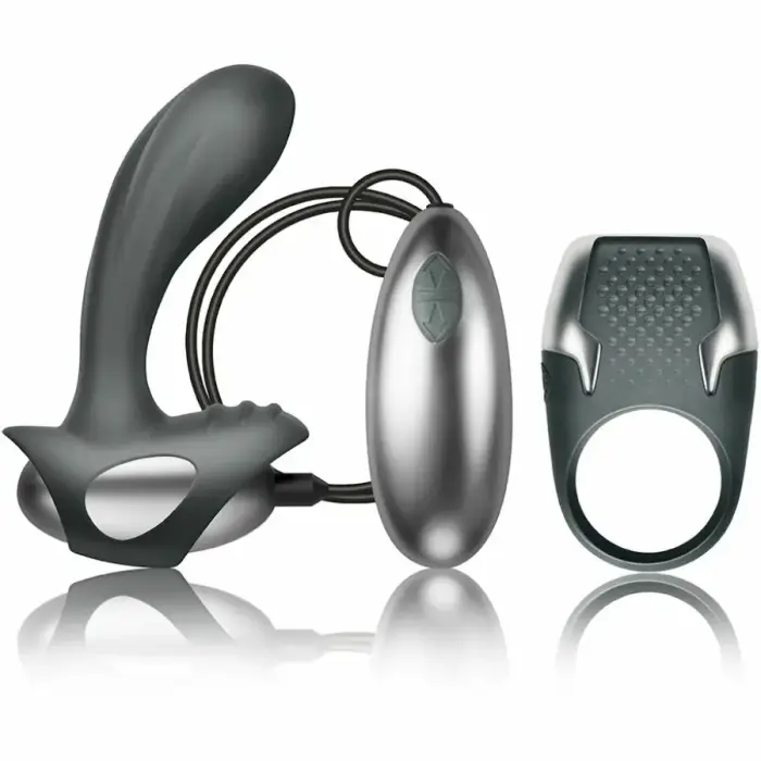 Climaximum Excite kit – silicone cock ring & wired-remote stimulator – rechargeable