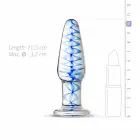 EasyToys Glass Plug No. 23 – stikla anālais aizbāznis ar zilu spirāli – M — Foto 4