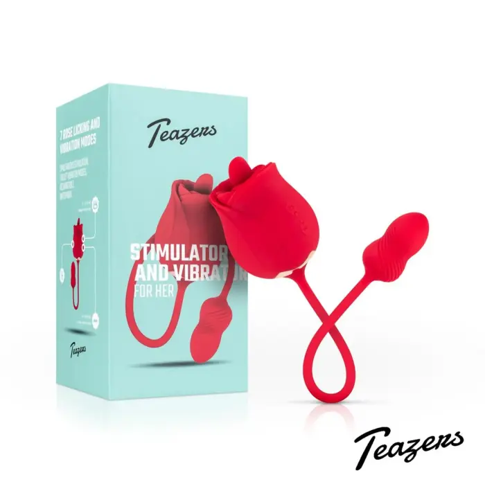 Teazers Rose Dual Vibrator and Clitoral Stimulator – Pink