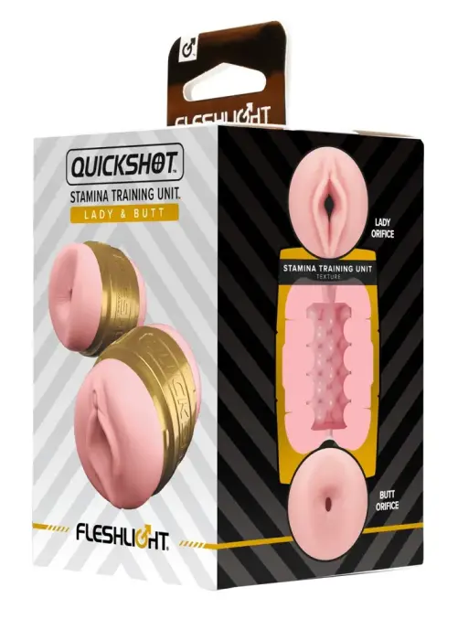 Вагинальный и анальный мастурбатор Quickshot STU Lady & Butt – 11 cm – телесный
