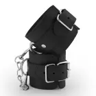 Bondage Love Faux Leather Handcuffs – Black — Photo 2