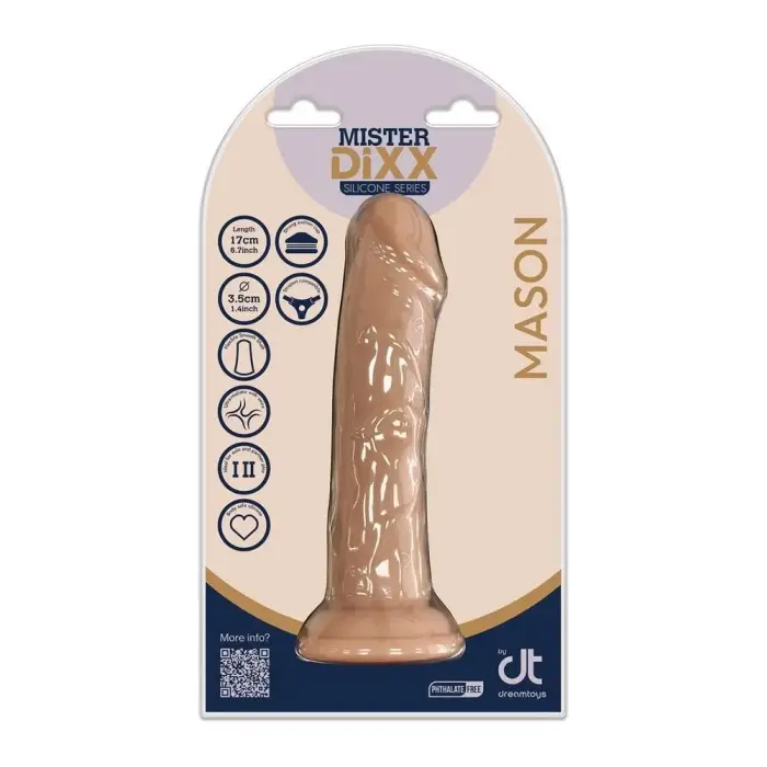 Mister Dixx Mason – ülirealistlik silikoondildo iminapaga – 17 cm