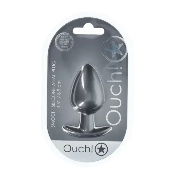 Smooth Silicone Large Anal Plug – 8.9 cm (3.5″) – Gunmetal