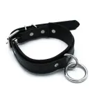 Black Leather Collar with Big O-Ring — Photo 2