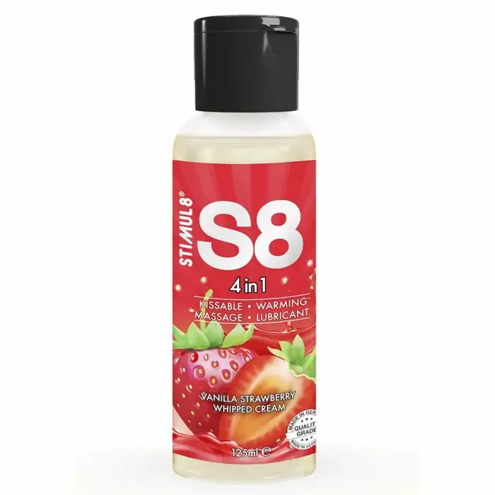 S8 4-in-1 maasikamagustoidu librikant ja massaažigeel – 125 ml