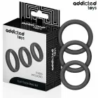 Addicted Toys plokščių silikoninių palaikomųjų žiedų rinkinys – 3 dydžiai – Juodas — Nuotrauka 1