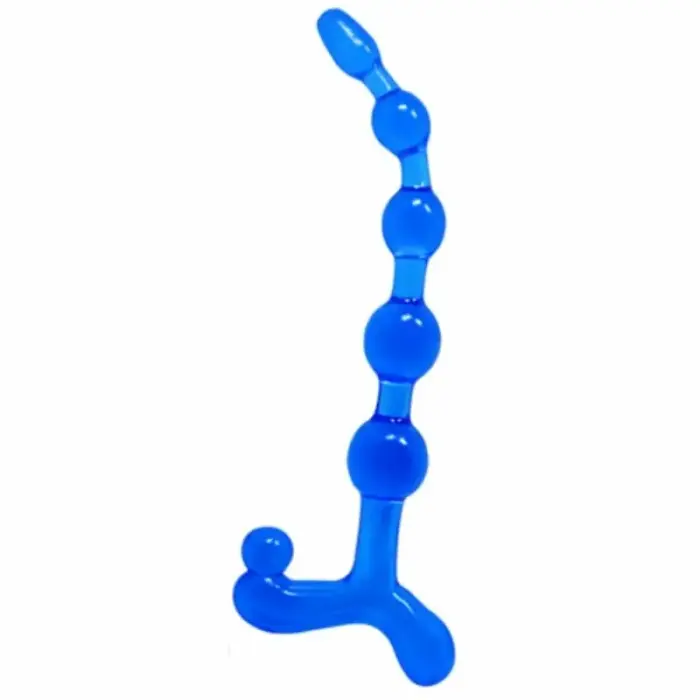 Baile Bendy Twist elastīga anālo bumbiņu ķēde – 26 cm – Zils