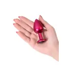 TOYFA metāla anālais spraudnis ar melnu dārgakmeni – Sarkans Foto 6