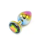 Rainbow Butt Plug with Gem – 9.5 cm (3.7″) — Photo 5